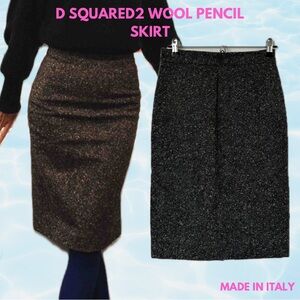 DSQUARED2 Wool Pencil Skirt - Made in Italy